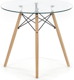 Обеденный стол Halmar Berus Oak/Glass, 800x800x760 мм