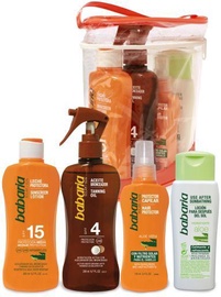 Babaria Sun Sunscreen Lotion SPF15 200ml + 200ml Tanning Oil SPF4 + 100ml Hair Protector + 150ml After Sunbathing Lotion + Bag