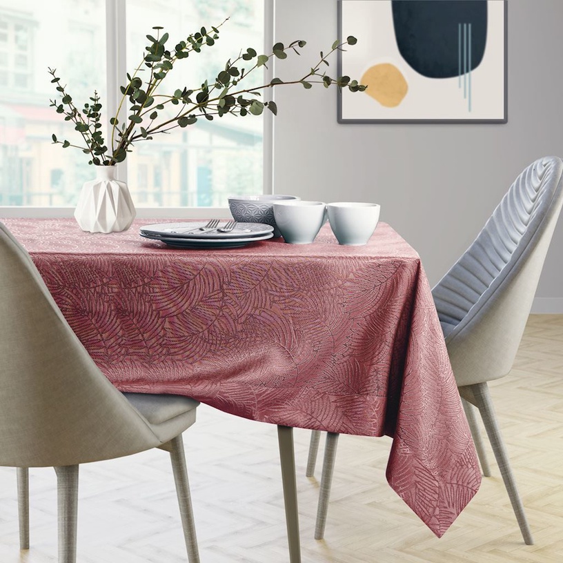 Скатерть прямоугольная AmeliaHome Gaia, розовый, 200 x 140 cm
