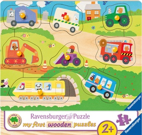 Dėlionė Ravensburger My First Wooden Favourite Vehicles 036844, 8 dalių