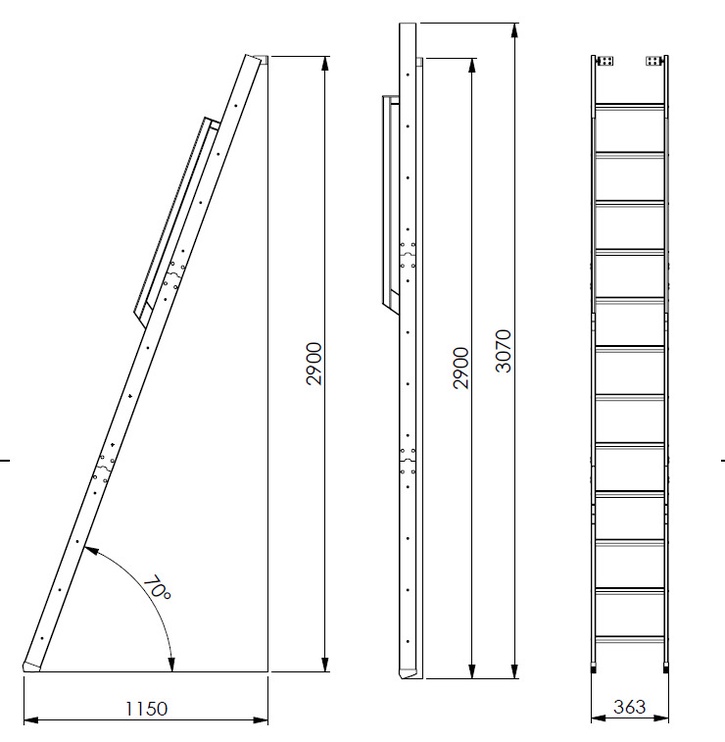 Лестница Minka STRONG 12, 36.3 см x 290 - 307 см