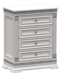 Zov K1-80 Chest Of Drawer Bianco Silver
