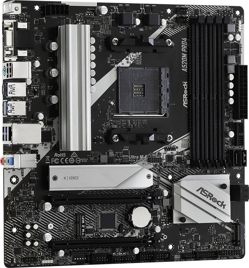 Pagrindinė plokštė ASRock A520M Pro4 - Senukai.lt