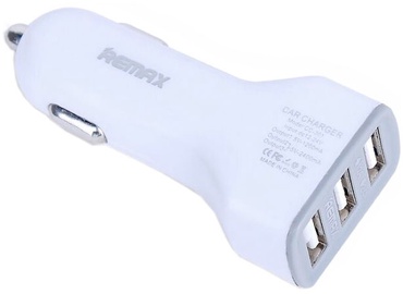 Auto laadija Remax, 3 x USB, valge