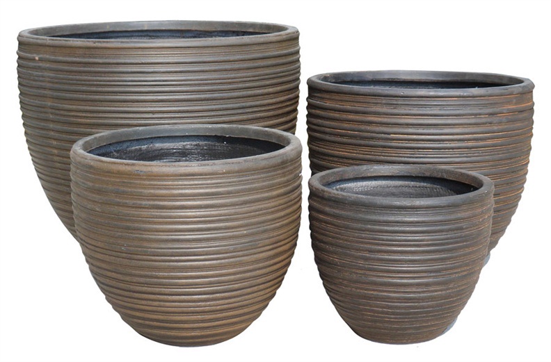 Puķu pods LT13793-4S, keramika, Ø 300 mm, brūna
