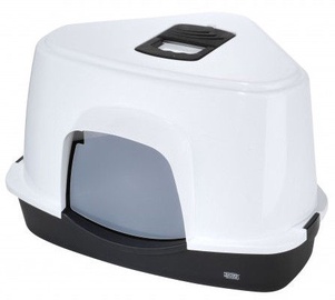 Кошачий туалет Europet Bernina Jumbo Black, белый/черный, закрытый, 700 x 560 x 460 мм