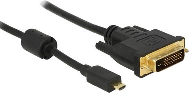 Провод Delock Video / Audio cable video / audio cable Micro HDMI D male, DVI-25-pin female, 1 м, черный