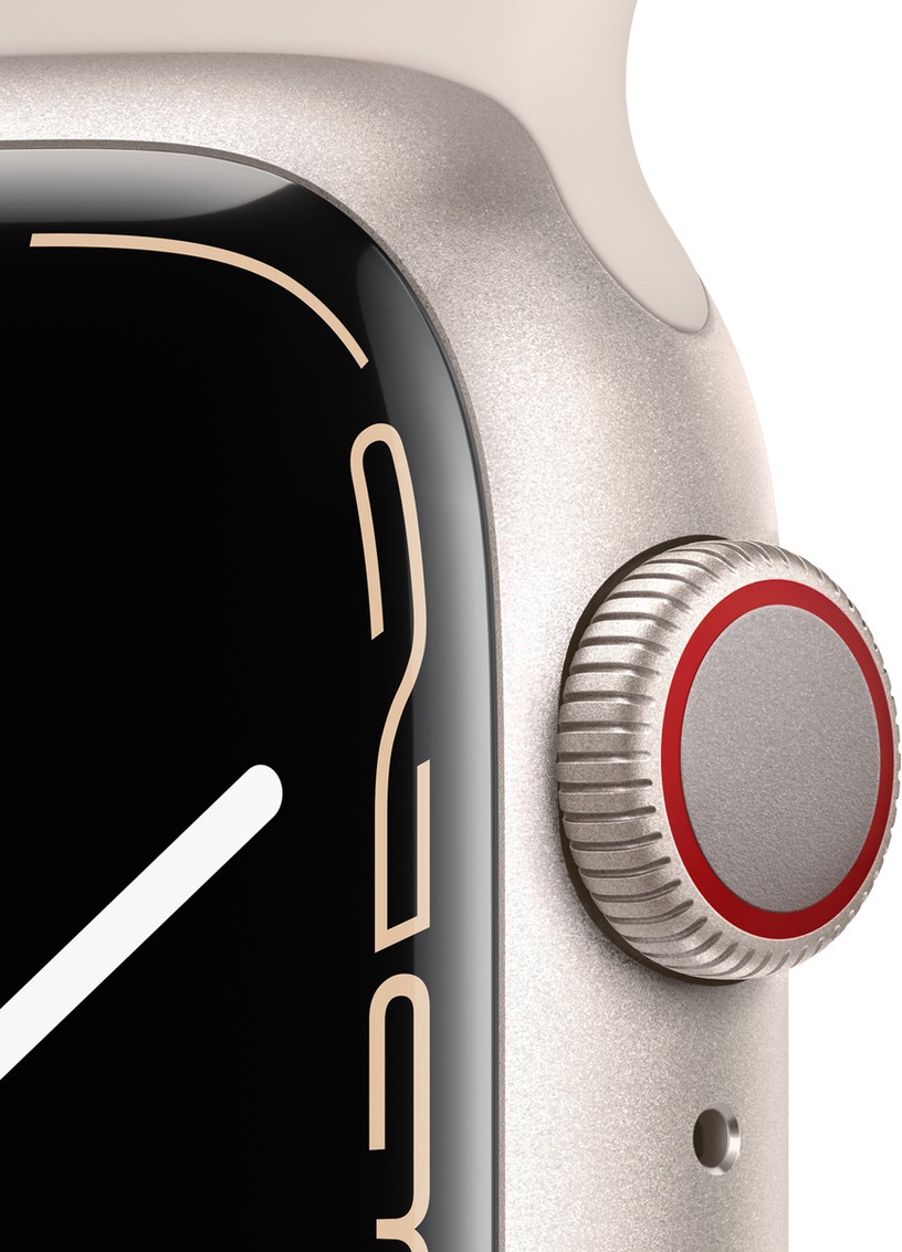 Nutikell Apple Watch Series 7 GPS + Cellular, 41mm Starlight Aluminium Case with Starlight Sport Band - Regular, beež
