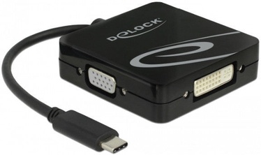 Delock Adapter USB Type-C To VGA / HDMI / DVI / DP Black