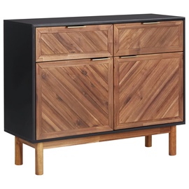 Комод VLX Sideboard 289902, черный/темно коричневый, 33.5x90x75 см