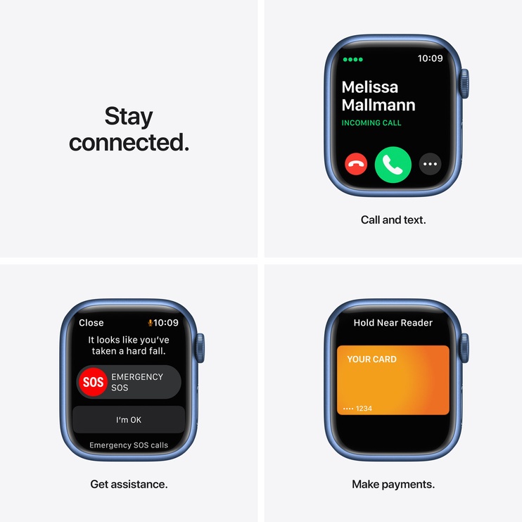 Nutikell Apple Watch 7 GPS + Cellular 41mm, sinine