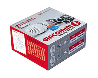Radiatorių sistemos komplektas Giacomini R470F, kampinis, ½"