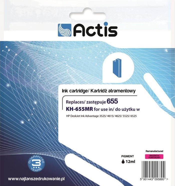 Картридж для струйного принтера Actis Standard KKH-655MR, красный, 12 мл