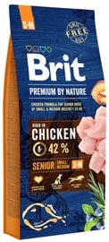 Сухой корм для собак Brit Premium Nature Small & Medium Senior, курица, 15 кг