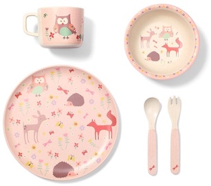 BabyOno Feeding Set Forest Pink
