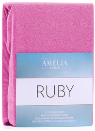 Voodilina AmeliaHome Ruby, roosa, 220x200 cm, kummiga