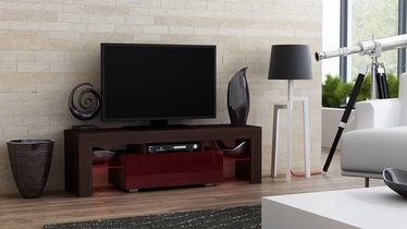 TV staliukas Pro Meble Milano 130 With Light Wenge/Red, 1300x350x450 mm