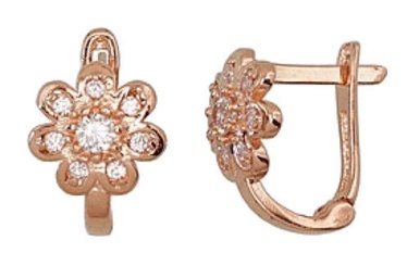 Diamond Sky Gold Earrings Crystal Flower IV