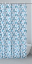 Vannas istabas aizkars Gedy Pool TVI13321830, zila/balta, 200 cm x 180 cm
