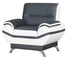 Kanclers Livonia Armchair Eco Leather Dark Gray/White