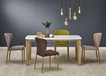 Pusdienu galds Halmar Weber White/Sonoma Oak, 1600x900x760 mm