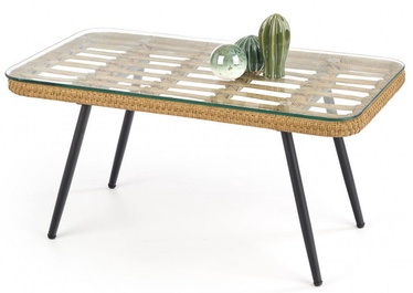 Журнальные столики Gardena, прозрачный/черный/песочный, 90 см x 50 см x 43 см