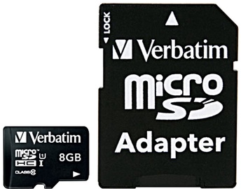 Verbatim 8GB Premium microSDHC U1 Class 10 + SD Adapter