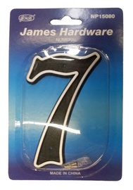Durvju numurs James Hardware NP15080C, 150 mm, plastmasa, melna