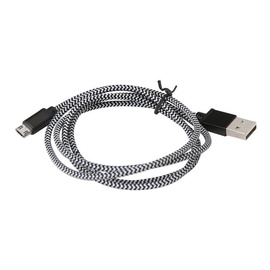 Platinet Fabric Cable MicroUSB To USB 1m Black