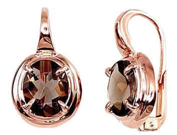 Diamond Sky Gold Earrings With Smoky Quartz Diana III