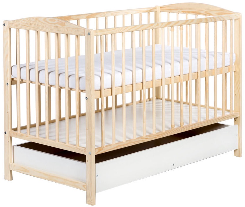 Кровать Klups Radek II, сосновый, 120 x 60 см, c ящиком для постельного белья