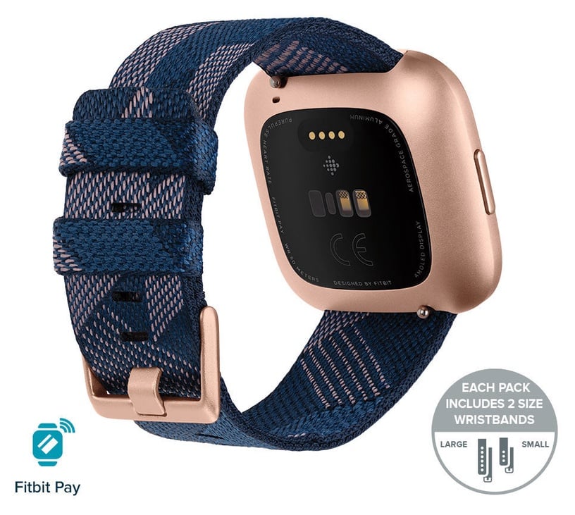 Умные часы Fitbit Versa 2, синий/розовый