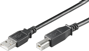 Kabelis MicroConnect USB 2.0 A to B USB Type A Male (vyriška), USB Type B Male (vyriška), 0.1 m, juoda