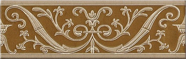 Flīzes, keramika Cersanit DESA CREAM BORDER 8X25(14), 25 cm x 8.5 cm, brūna/zelta