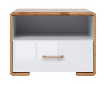 Black Red White Bari Night Stand White/Oak