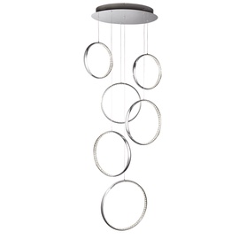 Krištolinis pakabinamas šviestuvas Searchlight Rings 3166-6CC, 56W LED