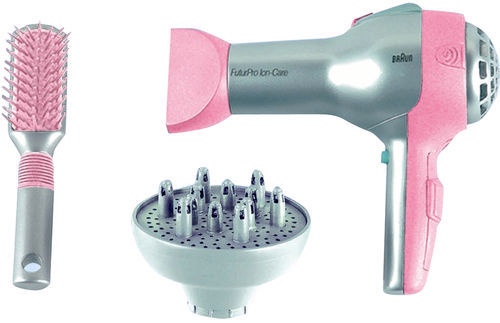 Игрушечный набор парикмахера Klein Braun Hairdryer With Brush, серебристый/розовый