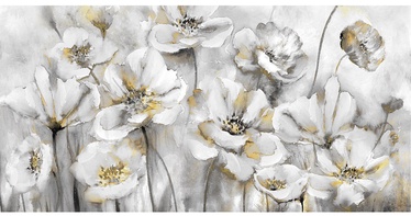 Home4you Oil Painting 50x100cm White Flowers