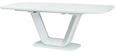 Pusdienu galds izvelkams Modern Armani, balta/pelēka, 140 - 200 cm x 140 cm x 90 cm