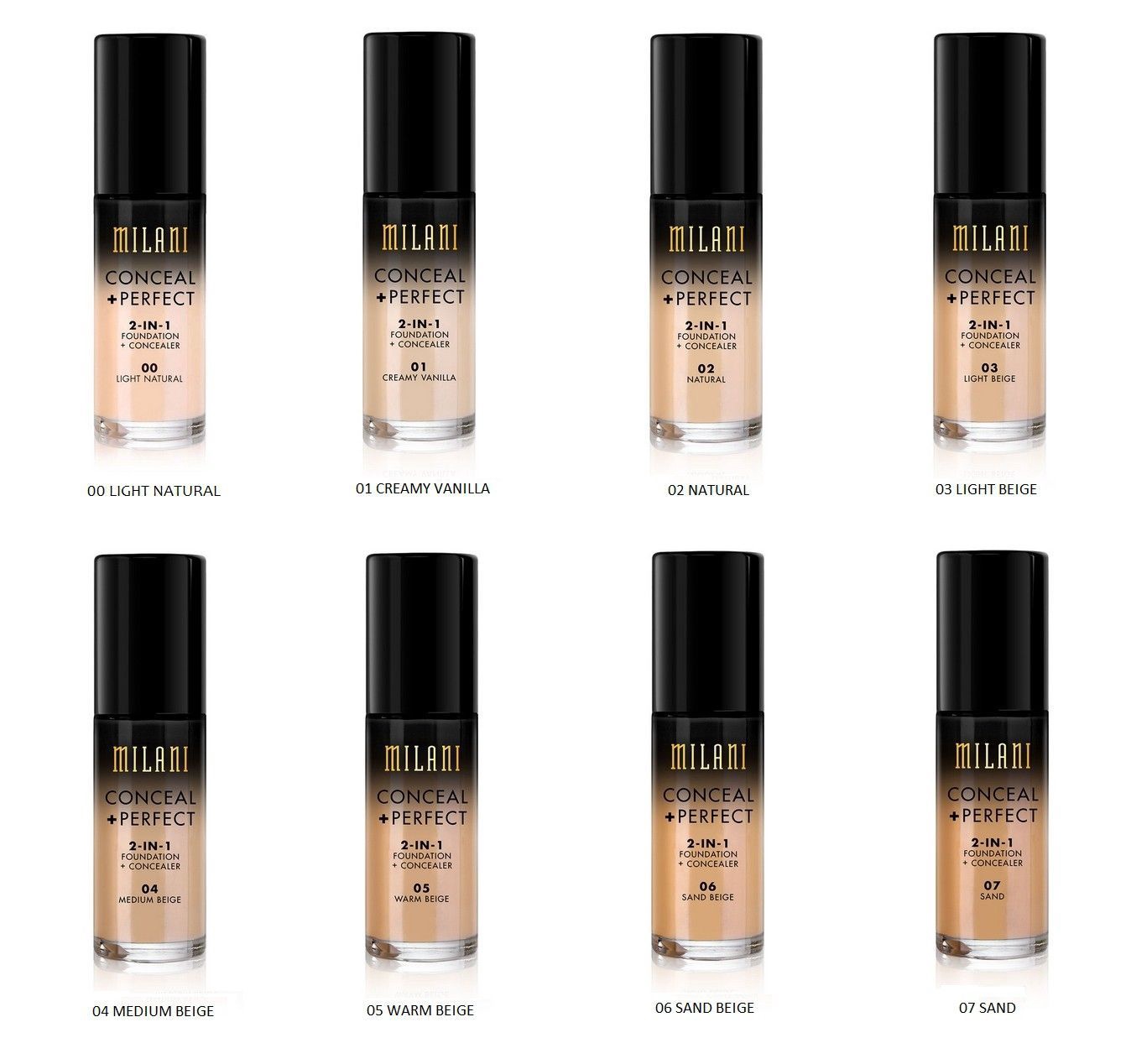 Milani Conceal + Perfect 2in1 Foundation + Concealer 30ml 00A - 1a.lt