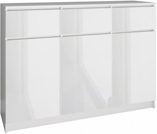 Top E Shop Chest of 3 Doors 3 Drawers Gloss White
