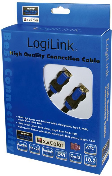 Vads Logilink HDMI / HDMI HDMI 19 pin female, HDMI 19 pin male, 20 m, melna