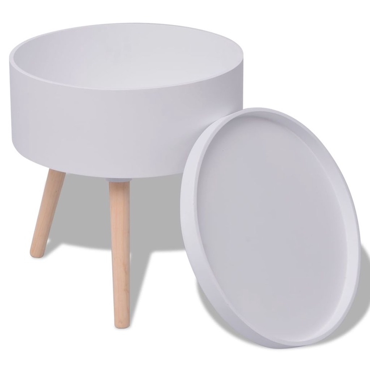 Kafijas galdiņš VLX Side Table 243402, balta, 395 mm x 395 mm x 445 mm