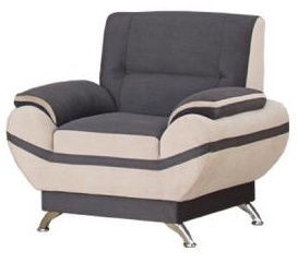 Kanclers Livonia Armchair Velor Dark Gray/Beige