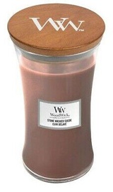 Свеча, ароматическая WoodWick Stone Washed Suede, 120 час, 609.5 г, 180 мм