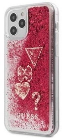 Guess Liquid Glitter Charms Back Case For Apple iPhone 12/12 Pro Rapsberry