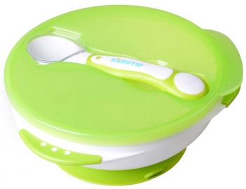 Kidsme Suction Bowl Set With Spoon Lime