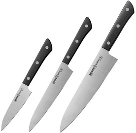 Samura Harakiri Set Of Kitchen Chefs Knifes 3pcs Black