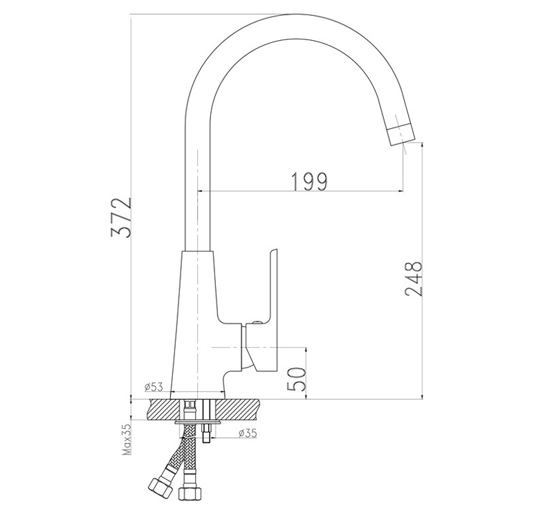 Кухонный смеситель Novaservis Titania Smart 98713.0, хромовый