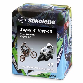 Машинное масло Fuchs Silkolene Super 4 10W - 40, полусинтетическое, для мототехники, 4 л